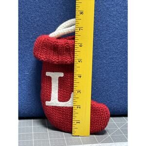 Target Wondershop Red Mini 7" Christmas Stocking w/ Embroidered "L” Letter Knit